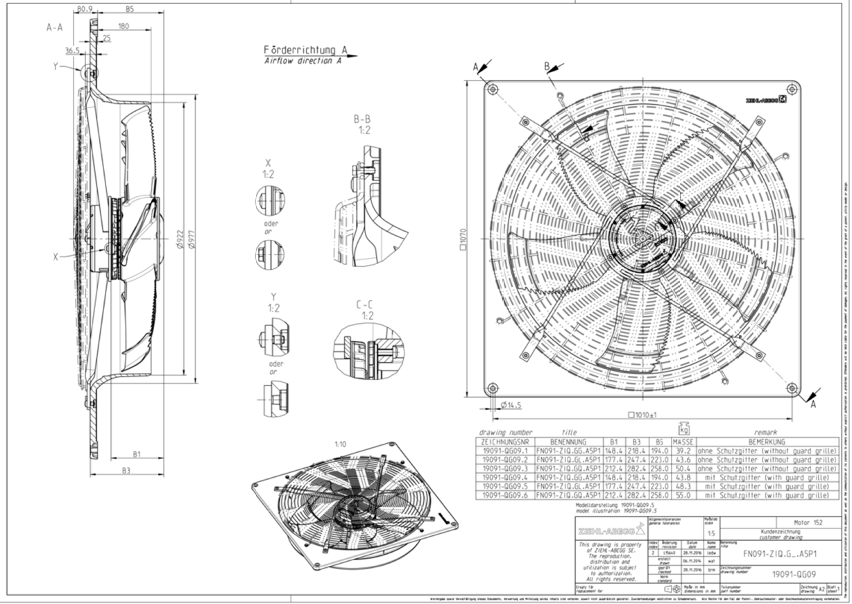 ZIEHL ABEGG - FN091-ZIQ.GL.A5P1 / ZV-184940