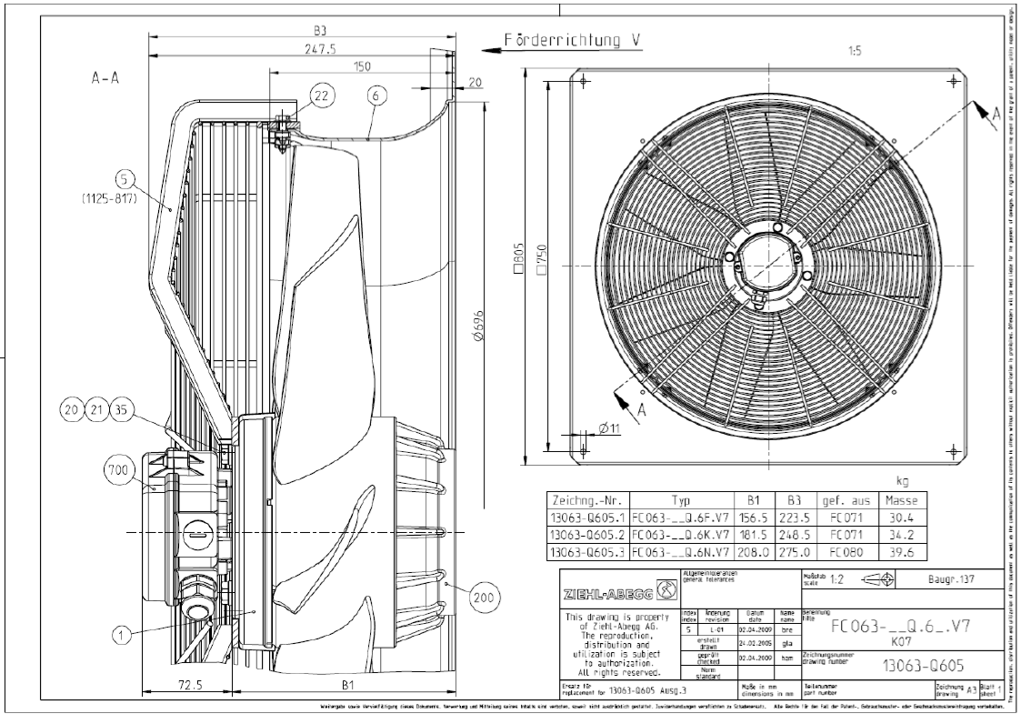 ZIEHL ABEGG - FC063-4DQ.6N.V7 / ZV-167623