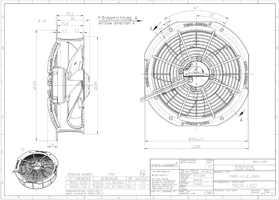 ZIEHL ABEGG - FN025-4IL.Z8.A5P4 / ZV-178106