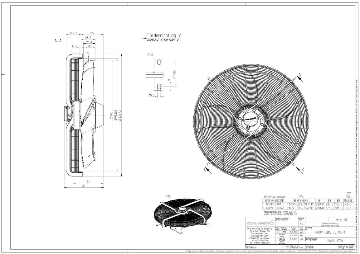 ZIEHL ABEGG - FN091-SDS.7Q.V5P1 / ZV-161366