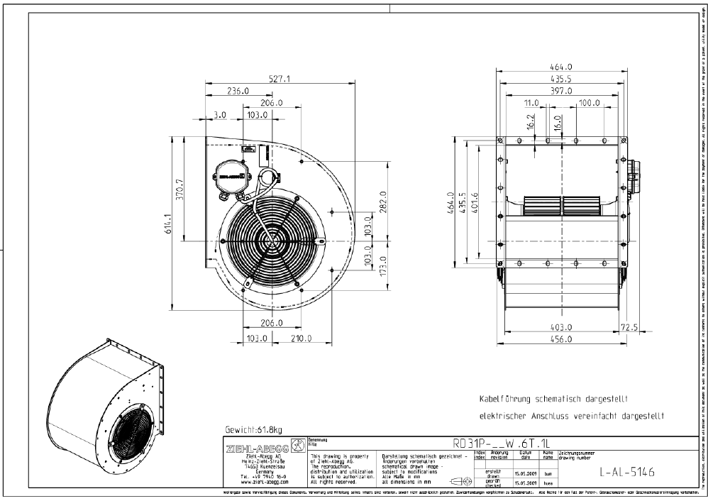 ZIEHL ABEGG - RD31P-4DW.6T.1L / ZV-133961E
